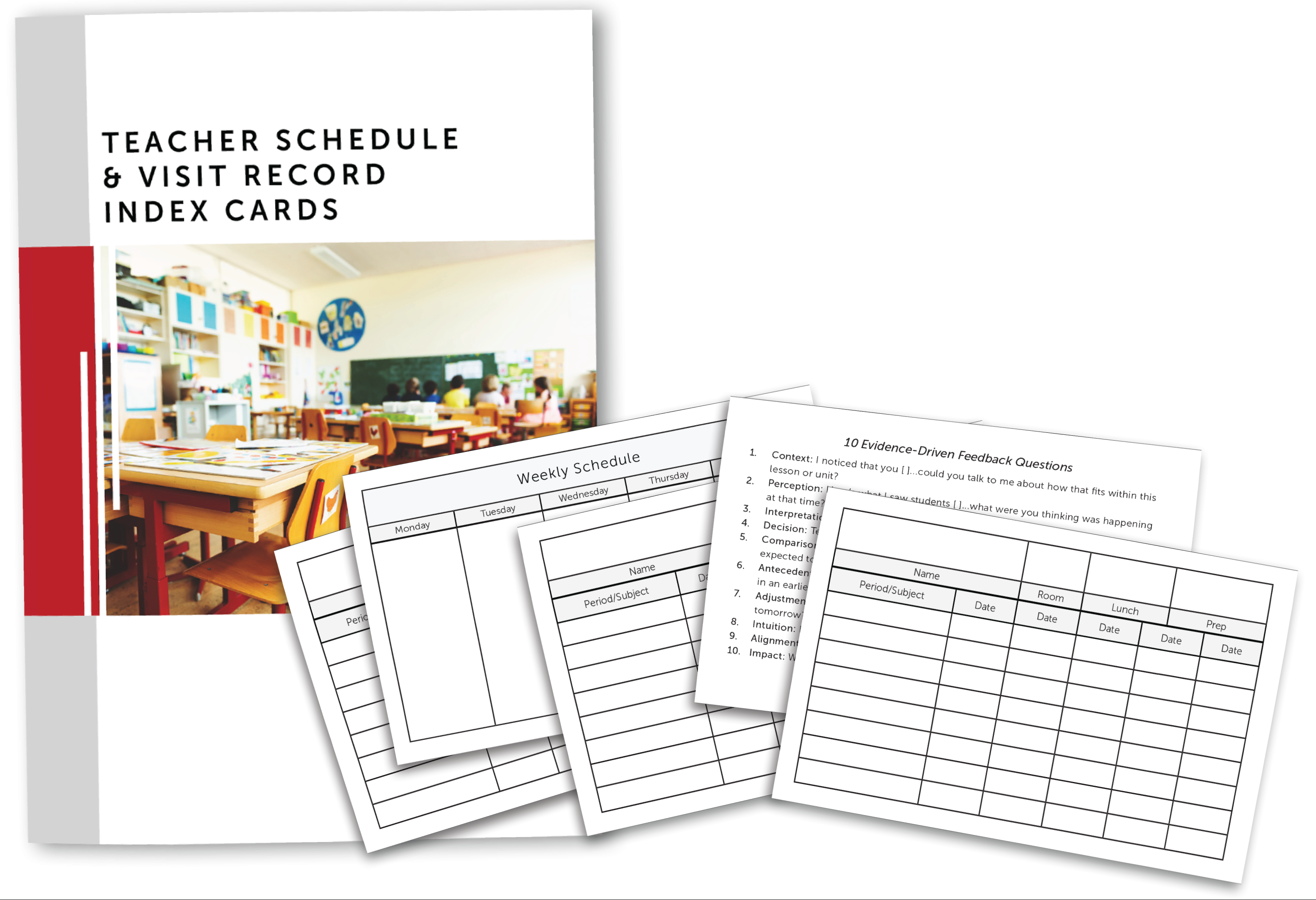 Teacher Schedule & Visit Record Index Cards